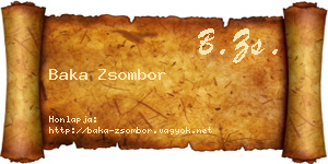 Baka Zsombor névjegykártya